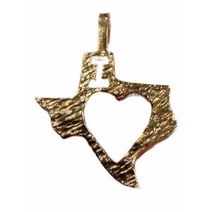 14k I heart texas shaped pendant 2 grams